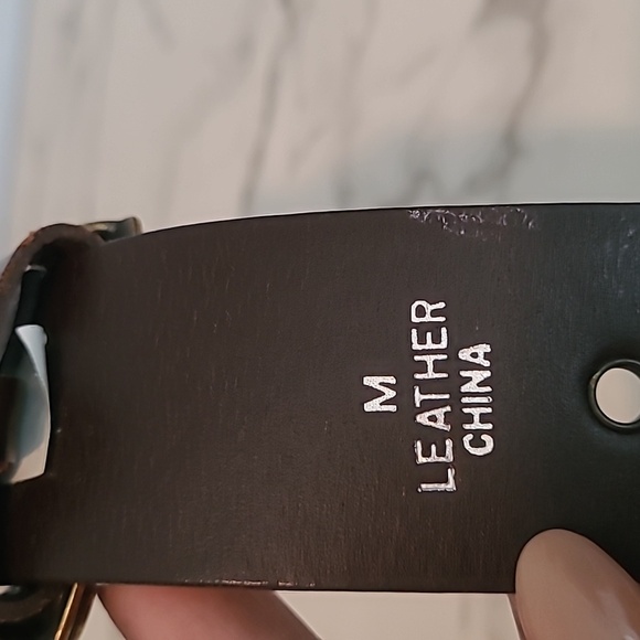 Express Brown Leather Grommets Women's Belt Medium Casual Neutral Gorpcore - Picture 5 of 8